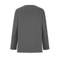 thumbnail image 5 of Casual Tops for Women Round Neck Long Sleeve Fall T Shirt Solid Color Loose Fit Comfy Basic Pullover Blouses Tee, 5 of 8