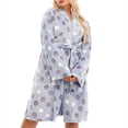 thumbnail image 6 of Tnhcen Women's Winter Plus Size Flannel Sleepwear - Thickened Dot Print Long Sleeve Pajama Robe with Waist Tie XL-5XL Large Size Warm Housecoat, 6 of 8