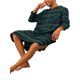 thumbnail image 4 of CAMISA DE NOCHE A CUADROS INSPIRE CHIC PARA HOMBRES, AJUSTE SUELTO, CUELLO HENLEY, VESTIDO DE SUEÑO A CUADROS, PIJAMAS, VERDE AZUL, 4 of 5