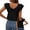 Black, variant on Tqcoqu Womens Bow Tie Back Tops Round Neck Ruffle Short Sleeve Shirts Elegant Chiffon Tee Summer Trendy Tunic,Black,Women's S-XL