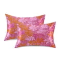 thumbnail image 2 of Iauyy 20x26in Silk-Smooth Satin Pillowcase, Gentle on Hair and Skin, Luxuriously Soft Pillowcase with Envelope Closure, Wrinkle Fade Orange Floral Pattern, 2 of 9