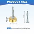 thumbnail image 2 of Uxcell Mirror Screws Brass Decorative Caps Cover Nails Fasteners Polished Fit for Mirror Sign Advertising Hardware Gold 14mm, 2 of 5