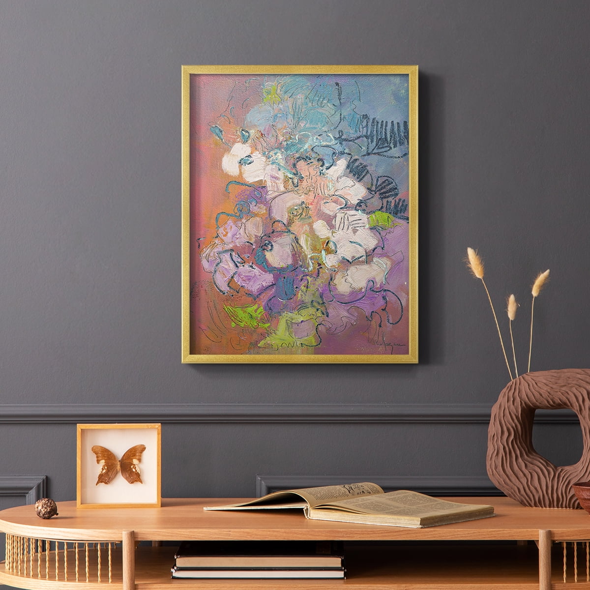 Archipelago Framed Print in Gold Solid Wood Framed Print No Nail Hanging