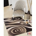 thumbnail image 1 of Handcraft Rugs Chocolate Brown/Beige/Ivory. Abstract Round and Wave pattern design, Hand Carved Dimensional 3D Effect High Quality, Thick Modern Area Rug.4x5, 1 of 4