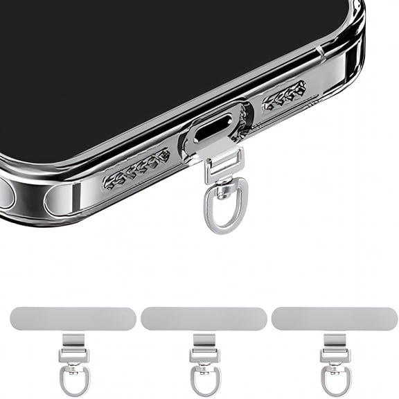 ZHZFKQ 360° Rotating Stainless Steel Phone Tether Tab (3-Pack)-Universal for Iphone&Other Phones (Fits Wristbands/Necklaces/Crossbody Straps)