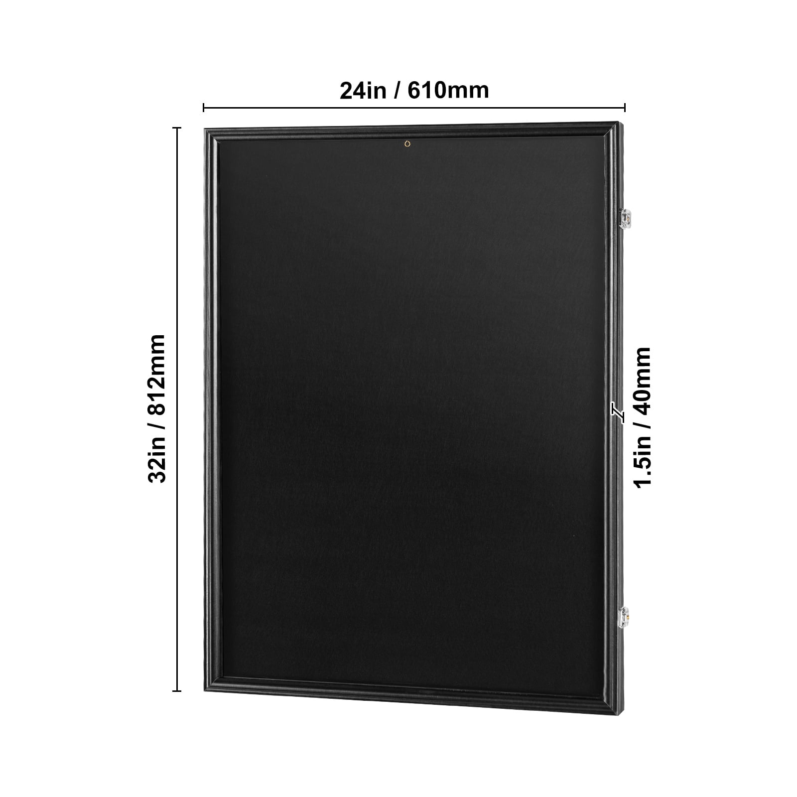 KFFKFF Lockable Jersey Frame Display, 24x32x1.5 inches, Spacious Sports Memorabilia Shadow Box with PC Glass for 98% UV Shielding, Includes Hangers, Suitable for Various Sports Apparel, Black