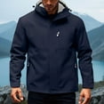 thumbnail image 2 of WTOBBY Men's Outdoor Waterproof Windproof Jacket - Solid Color Hooded Design with Zip-Up, Multi-Pockets,Perfect for Hiking, Camping, and All-Weather Protection,Dark Blue M, 2 of 5