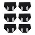thumbnail image 1 of Sonducket 6 unids/set de ropa interior Menstrual para adolescentes, pantalones transpirables y a prueba de fugas para mujeres Ropa interior Negro XL, 1 of 6