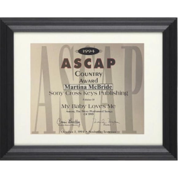 Athlon Sports CTBL-F31236 11 x 14 in. Martina McBride 1994 ASCAP Country Music Award with Framed, Sony Cross Keys Publishing - My Baby Love Me