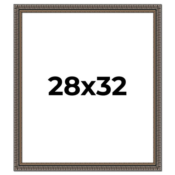 28x32 Frame Black Feather Payton Ornate Solid Wood Picture Frame Width 1.75 Inches | Interior Depth