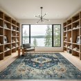 thumbnail image 2 of ODIKA 9'x12' Washable Area Rug Cream Boho Vintage Distressed Academia Border Faded Farmhouse for Great Room, Indoor Concept, Large Living Room, Low Pile, Flatwoven, 2 of 7