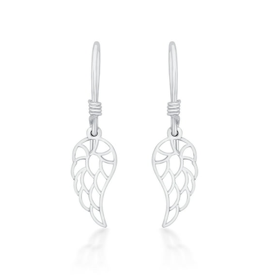 Nipura 925 Sterling Silver Angel Wing Laser-cut Drop Earrings