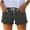 Dark Gray, variant on KIHOUT Women's Casual Denim-like Shorts Elastic Drawstring Waist Folded Hem Pocketed High Waisted Summer Spring Wear