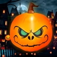 thumbnail image 1 of Costway Citrouille Gonflable Halloween 4 Pieds Grande avec Lumière LED Intégrée, 1 of 10
