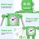 thumbnail image 5 of Alarm Clock For Kids Boys, Robot Alarm Clock For Kids Analog Alarm Clock No Check Silent Alarm Clock For Boys Girls Boys (Green), 5 of 5