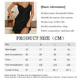 thumbnail image 6 of Women V-Neck Sleepwear Satin Nightgown Mini Slip Chemise Short Nightwear - Black, 6 of 6