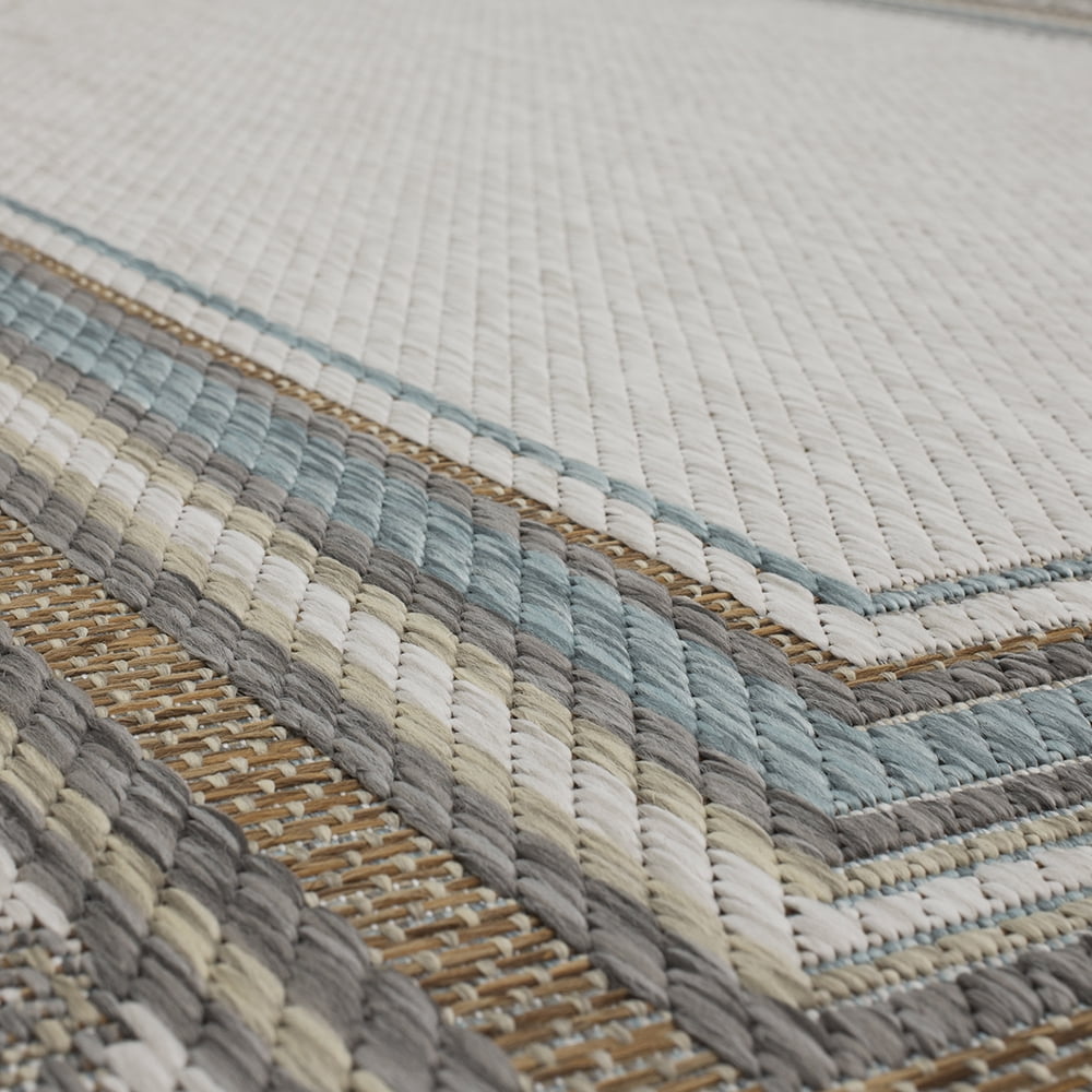 Mohawk Home Islamorada Stripe Outdoor Area Rug, Light Grey, 2' 6" x 6'