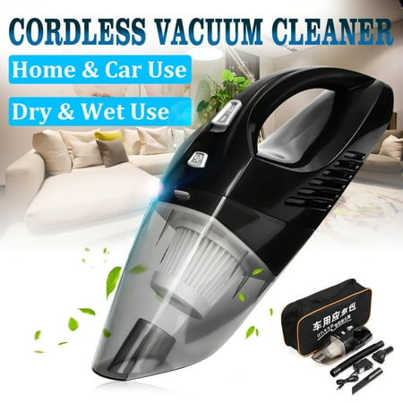 120W High Power LED Compact Cordless Wet&Dry Portable Car Home Handheld Vacuum Cleaner Low Noise with Bag +