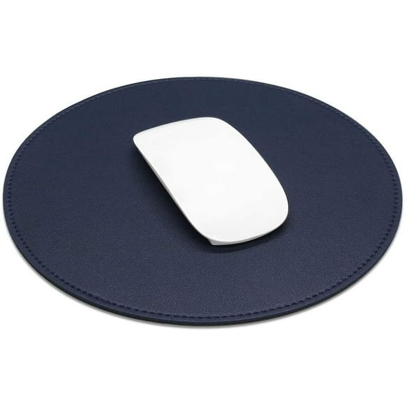 ProElife Premium Cute Round Mouse Pad Mat Waterproof PU Leather 8.66-Inch Mousepad with Anti-Skid Base Stitched Edge