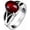 Red, variant on Unisex Stainless Steel Dragon Claw Blue/Red Oval CZ Gem Stone Ring Vintage Gothic Biker