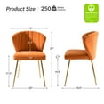thumbnail image 5 of Modern Velvet Wingback Accent Chair Upholstered Vanity Chair Bedroom Living Room Orange, 5 of 10