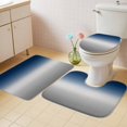thumbnail image 2 of Navy Blue Gray Ombre Bath Mat 3 Piece Bathroom Rug Set, Modern Gradient Abstract Art Non Slip Bath Rug Contour Mat and Toilet Lid Cover, Absorbent Shower Mats Soft Bath Rugs and Mats Sets, 2 of 8