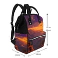 thumbnail image 2 of Balery Sunset Valley Western Cowboy Mummy Backpack - Waterproof Twill Canvas, Large Capacity Diaper Bag with Multiple Pockets and Adjustable Straps, 2 of 6