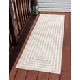 thumbnail image 2 of Sabrina Soto Sabrina Indoor/Outdoor Geometric Modern Runner Rug, Beige/White, 72" x 24", 2 of 3