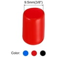 thumbnail image 2 of 180Pcs Rubber End Caps 9.5mm(3/8") ID Vinyl Round Tube Bolt Cap Cover Screw Thread Protector, Black Red Blue, 2 of 5