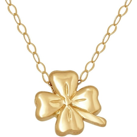 Simply Gold 14kt Yellow Gold Teeny Tiny Clover Pendant, 17