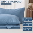thumbnail image 4 of Linen Sheets King Size,Breathable &  4-Piece Bed Flax Sheet Set,Soft All-Season Bedding for Hot Sleepers 16" Deep Pocket Oeko-TEX Certified,（King, Dusty Blue）, 4 of 6