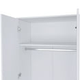 thumbnail image 6 of Cterwk 2 Doors Armoire with 1 Drawer and Hanging Rod, Clothes Storage Cabinet for Living Room, Bedroom, White, 6 of 9
