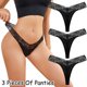 thumbnail image 2 of Ropa interior Elástica Gibobby Bragas encaje sexy 3 piezas algodón para mujer negro L, 2 of 5