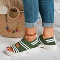 thumbnail image 2 of Sandals Womens Ladies Mid Heel Mesh Slip On Sporty Rubber Toe Covered Platform Sandals Slippers Woman Green 41, 2 of 7