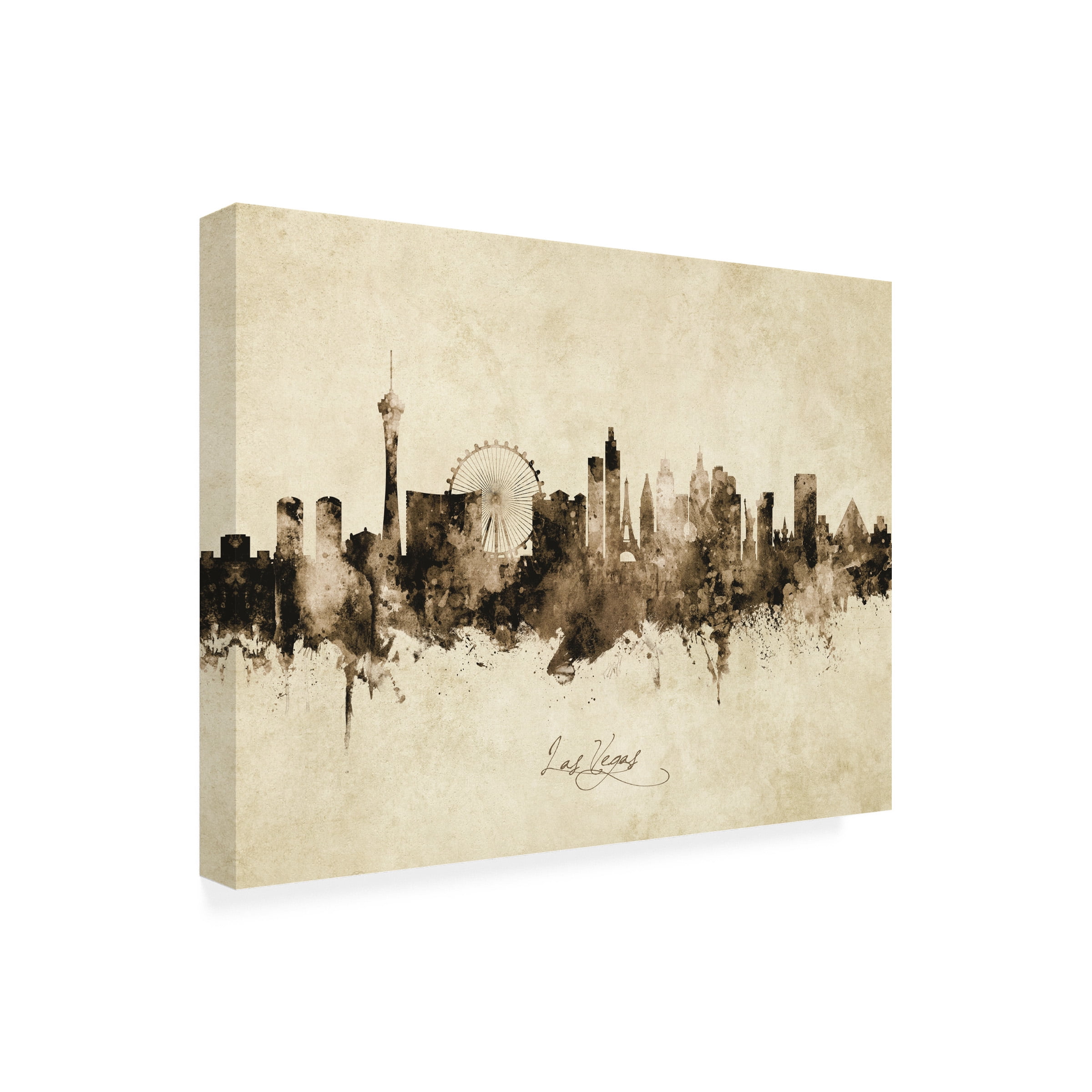 Michael Tompsett 'Las Vegas Nevada Skyline Vintage' Canvas Art