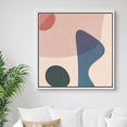 thumbnail image 2 of PixonSign Framed Canvas Print Wall Art Geometric Mid-Century Green and Blue Shapes Abstract Circle Illustrations Modern Art Alternative Relax/Calm Warm for Living Room, Bedroom, Office - 24"x24" White, 2 of 5