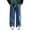 Blue, variant on QHFBli Mens Regular Fit Straight Leg Jeans Casual Drawstring Elastic Waist Denim Pants Lightweight Carpenter Jean