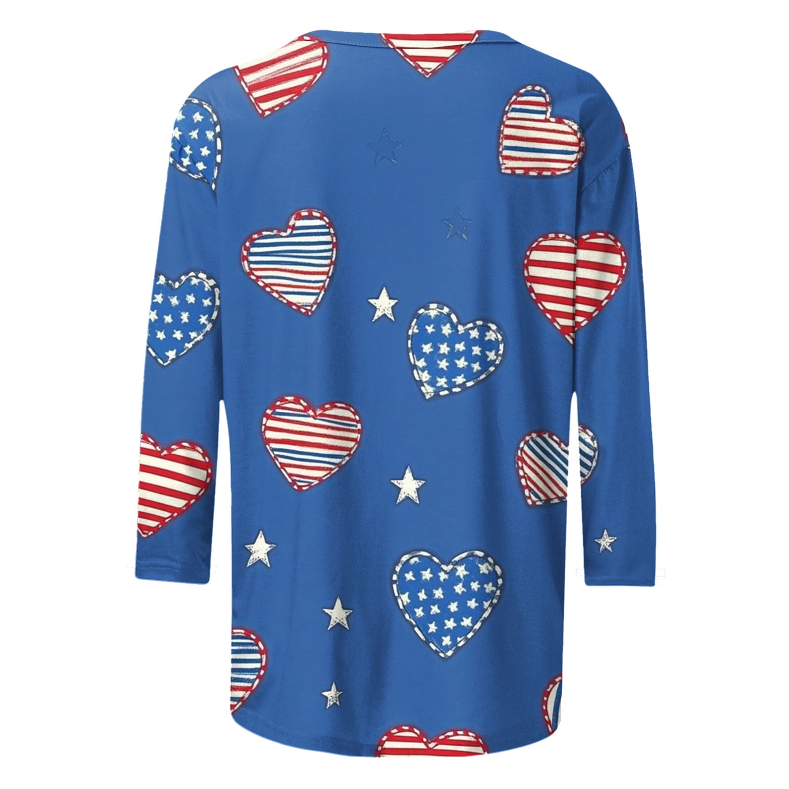 Xdegoge 4Th of July Patriotic Women Shirts 3/4 Sleeve American