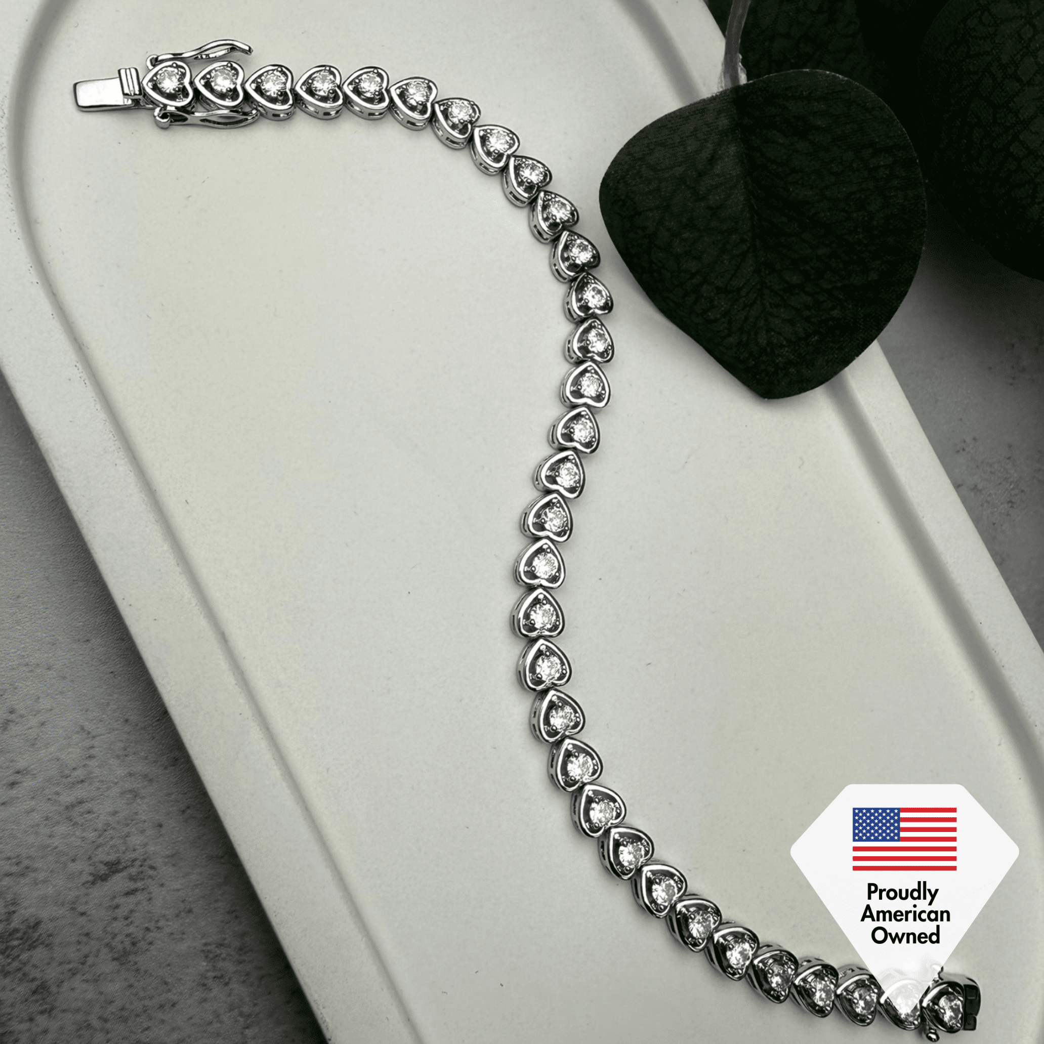 Cate & Chloe Rosalie 18k White Gold Plated Tennis Bracelet with Simulated Diamonds Gift for Women
