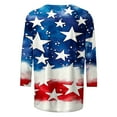 thumbnail image 5 of Cavosen Red White and Blue Shirts for Women Petite Independence Day 3/4 Sleeve Round Neck T Shirts USA Star Striped Graphic Shirts Lady XL 4th of July Casual Shirts Red White and Blue Tunic Tees, 5 of 5
