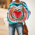 thumbnail image 6 of Jalioing Women's Sweatshirt for Valentine's Day Drop Shoulder Pullover Top Tie-Dye Print Fashion 2024 Tunics (XX-Large, Blue), 6 of 6