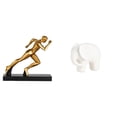 thumbnail image 1 of Escultura Moderna Abstracta De Una Alfombra Y Un Elefante, Ideal Para La Decoración Del Hogar, La Entrada O La Mesa. Figura Coleccionable De Cerámica Con Almohadillas Antideslizantes Para, 1 of 8