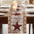 thumbnail image 3 of Table Runners 72 Inches Long Dress Scarves, Red Texas Star Vintage Farmhouse Kitchen/Dining Table Runner, Coffee Tablerunners, Farmhouse Berry Brown Wooden 14x72 Inch, 3 of 9