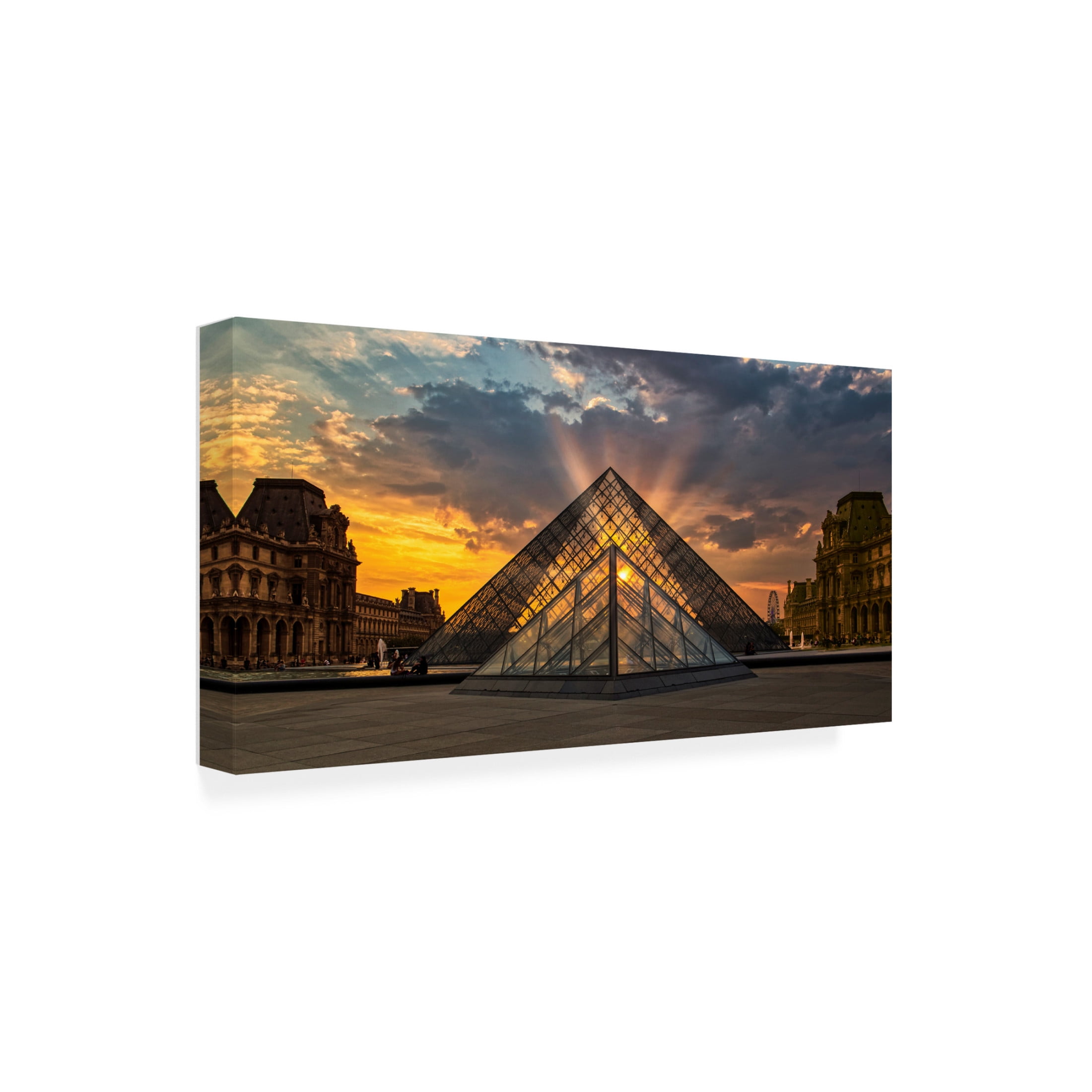 Trademark Fine Art JUAN CARLOS HERVAS Piraimide Del Louvre Canvas Wall Art
