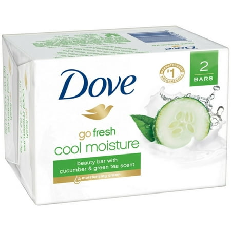 Dove Skin Care Beauty Bar Cucumber and Green Tea 3.75 oz, 2 Bars (Pack of 4)