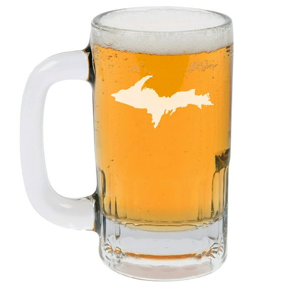 12oz Beer Mug Stein Glass Upper Peninsula Michigan