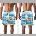thumbnail image 3 of luoweisi Men's Beach Shorts Quick Dry Swim Trunks with Mesh Lining Seagull 2XL, 3 of 5