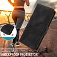 thumbnail image 2 of Designed for iPhone 16 Pro Max Case Wallet, Flip Folio Cover with Embossed PU Leather Stand Credit Card Holders Slots Wrist Strap Full Body Protection Phone Case for iPhone 16 Pro Max - Black, 2 of 13