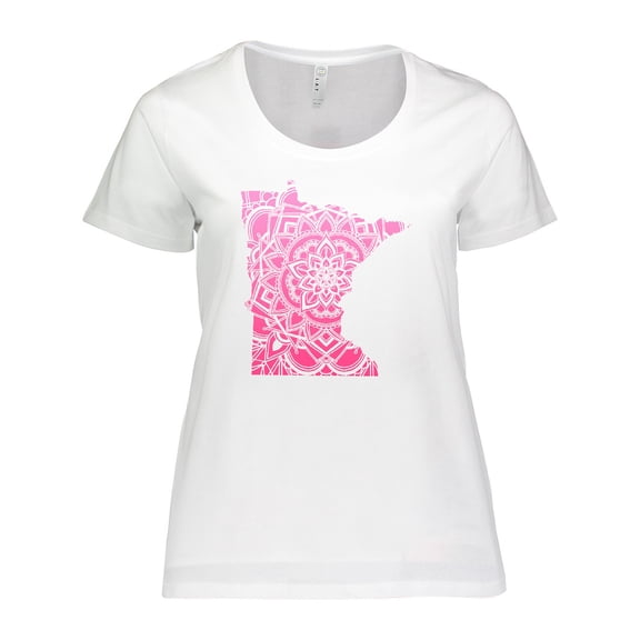 Inktastic Minnesota Silhouette Mandala Women's Plus Size T-Shirt
