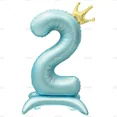 thumbnail image 3 of Globos de papel de aluminio con soporte de números, figuras de corona, caramelo, vainilla, rosa, azul, 0-9, decoraciones para fiestas de cumpleaños, 42 pulgadas（819 Número, 3 of 5